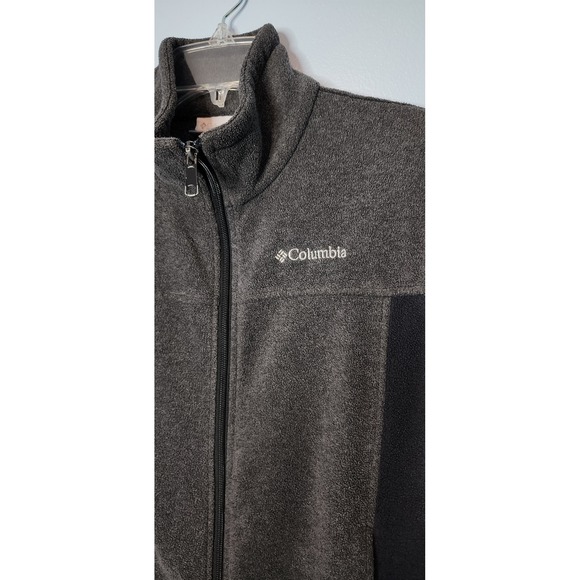 Columbia Kids Fleece Jacket Full Zip Gray Black Size L 14 16 Outdoor Warm - Picture 3 of 9